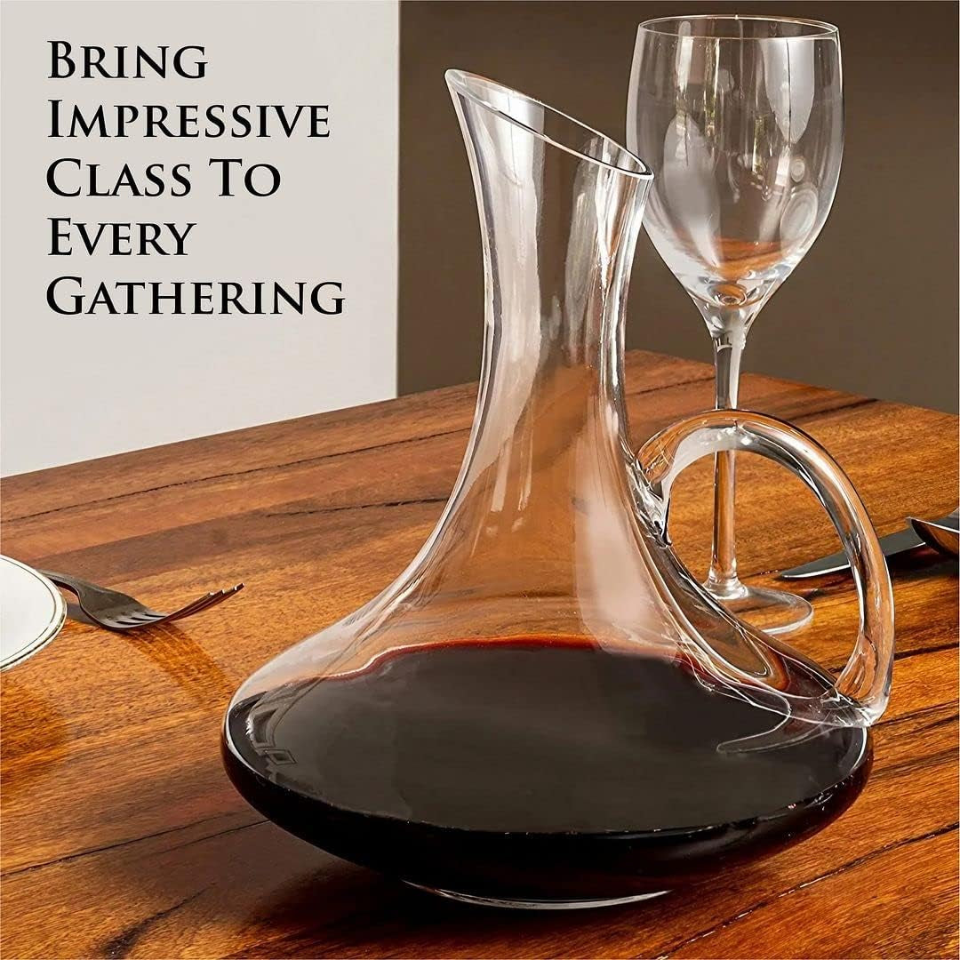 Elegant 61-Ounce Wine Decanter Set with Aerator and Stemmed Glasses