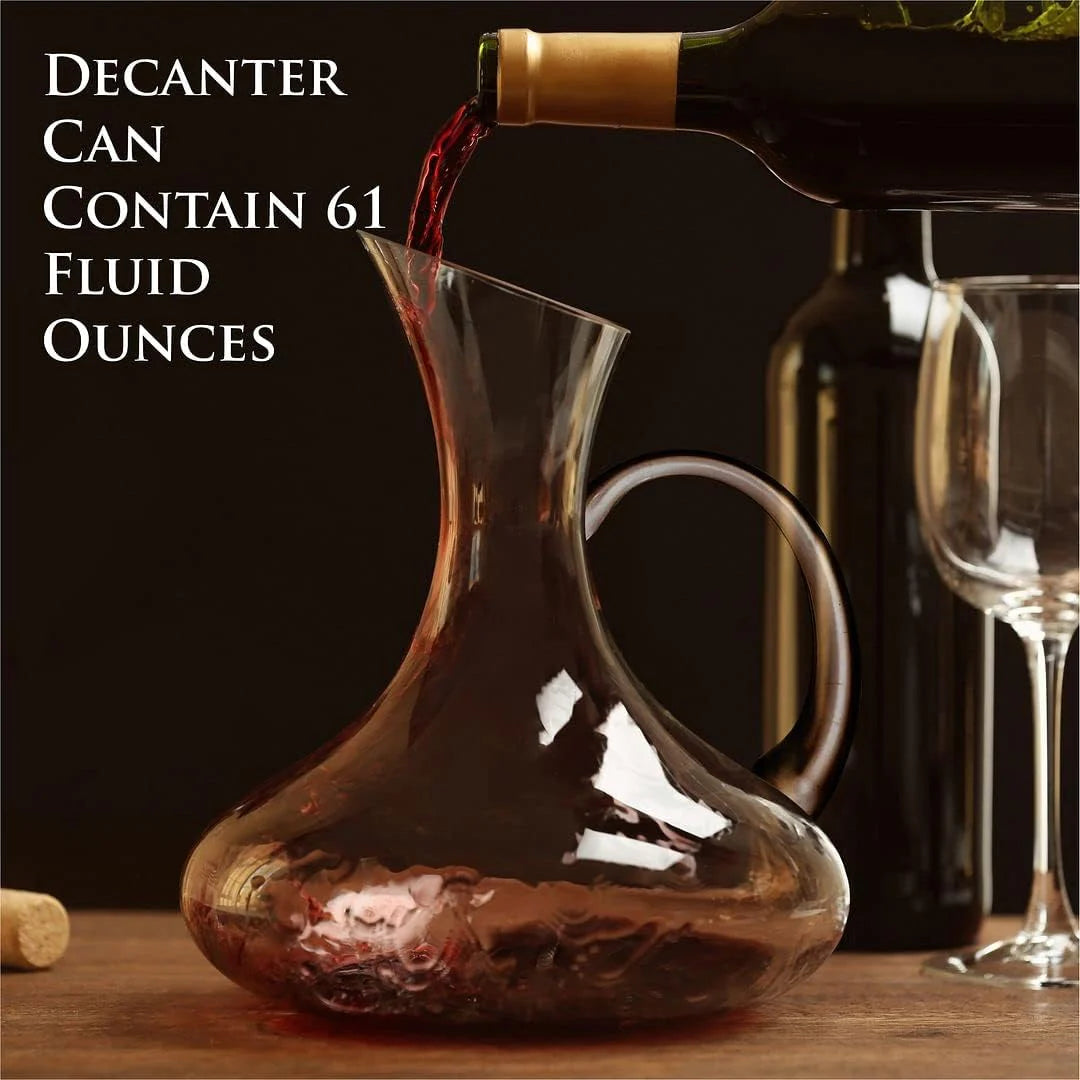 Elegant 61-Ounce Wine Decanter Set with Aerator and Stemmed Glasses