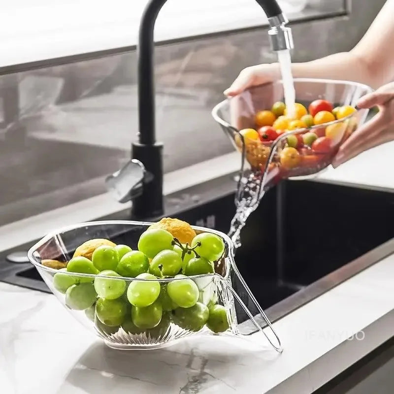 Multifunctional Washing Drain Baskets Household Vegetable Basin Kitchen Washing Fruit Plate Cleaning Bowl Kitchen Accessories