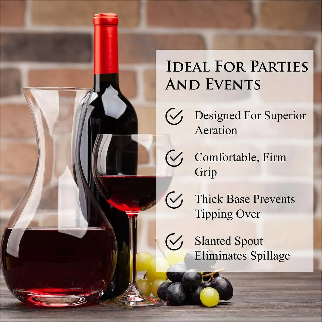 Elegant Crystal Wine Decanter - Redefine Your Wine Experience - Perfect Gift for Wine Enthusiasts