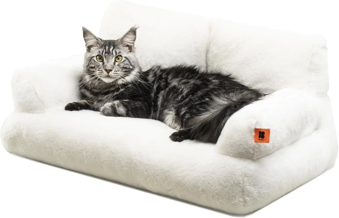 Pet Couch Bed, Washable Cat Beds for Medium Small Dogs & Cats up to 25 Lbs, Dog Beds with Non-Slip Bottom, Fluffy Cat Couch