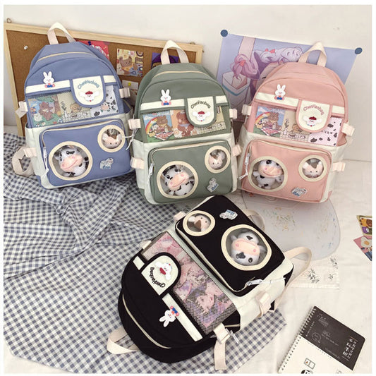 Backpack Female Korean Version of the Forest Trendy Backpack Hit the Color Foreign Style Junior High School College Student School Bag