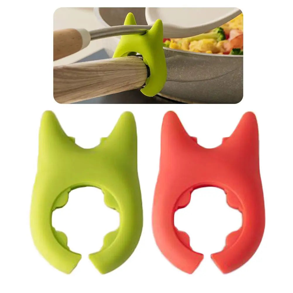 Portable Silicone Anti-Overflow Pot Lid Clip Anti-Scalding Spoon Holder Support Rack Kitchen Universal Spatula Bracket Clip