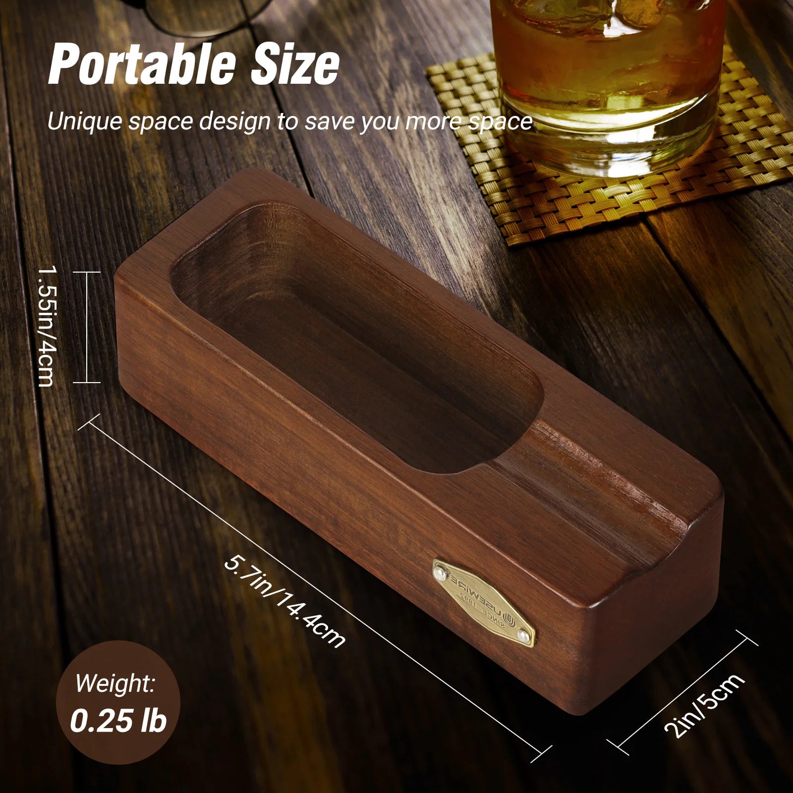 Cigar Ashtray Wooden Ashtrays Smokers Outdoor Home Office Decoration Useful Ashtray Portable Travel Ashtray Smoking Lover'S Gift