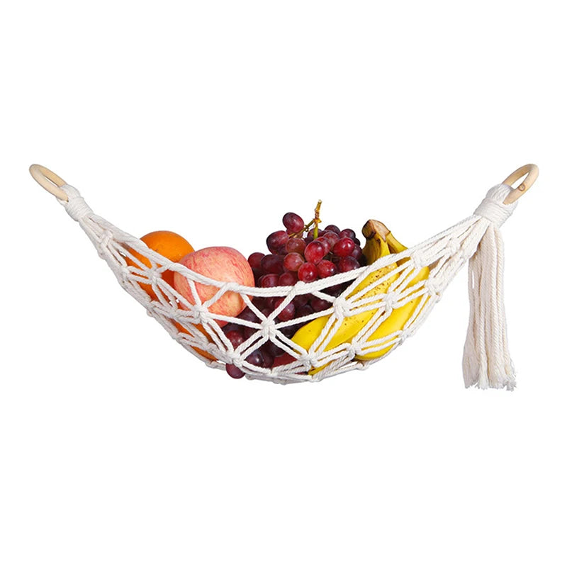 Kitchen Accessories under Cabinet Hanging Fruit Basket Hanging Storage Mesh Bag for Kitchen Kitchen Storage Fruit Hammock