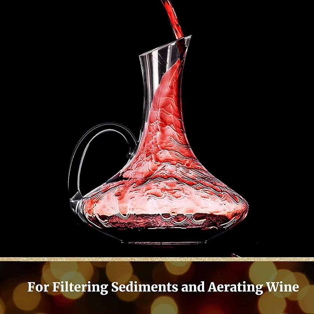 Elegant 61-Ounce Wine Decanter Set with Aerator and Stemmed Glasses