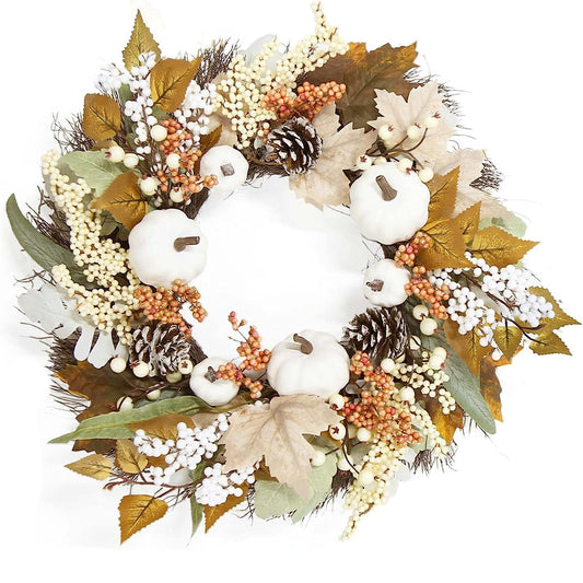 Thanksgiving Maple Leaf Pine Cone Wreath