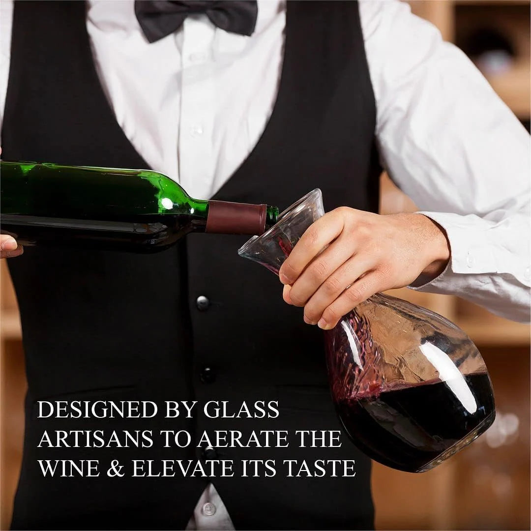 Elegant Crystal Wine Decanter - Redefine Your Wine Experience - Perfect Gift for Wine Enthusiasts