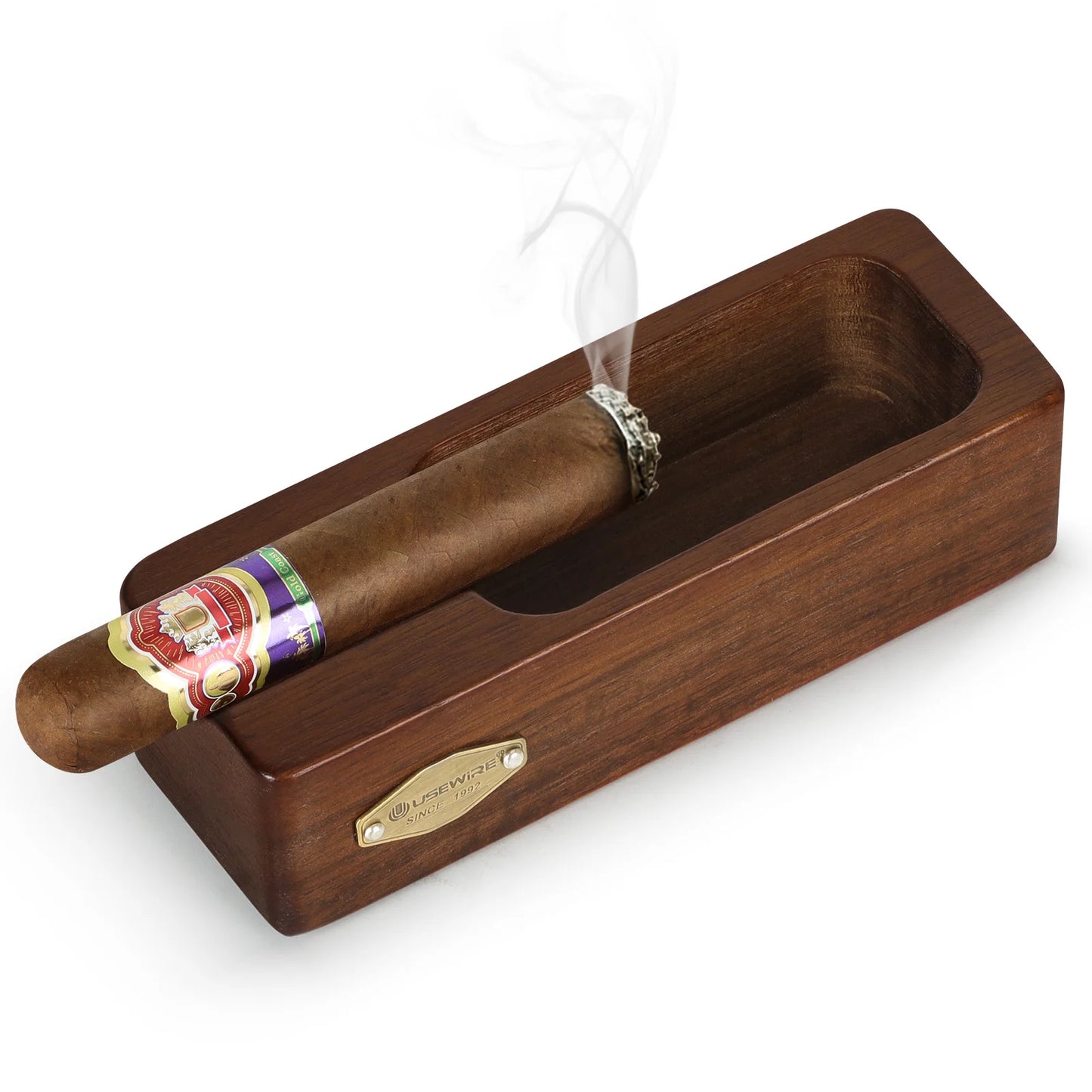 Cigar Ashtray Wooden Ashtrays Smokers Outdoor Home Office Decoration Useful Ashtray Portable Travel Ashtray Smoking Lover'S Gift